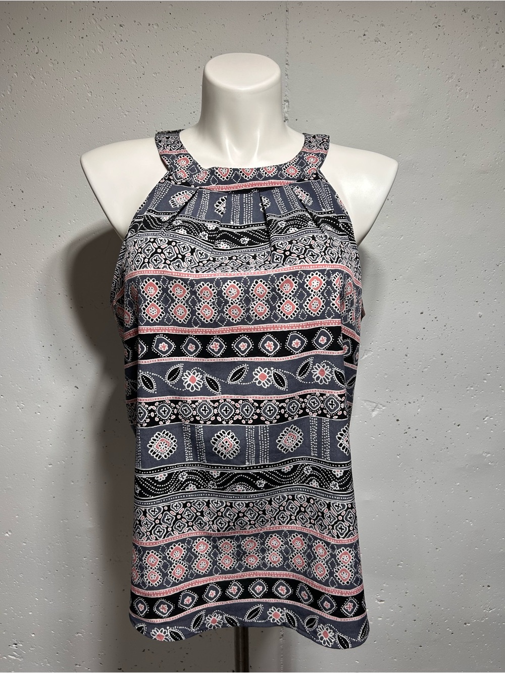Loft Women's Pattern Geometric Floral Halter Top XL